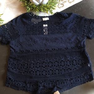 Size large navy Anthropologie top